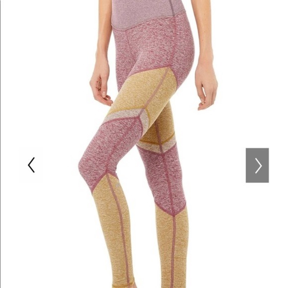 ALO Yoga Pants - ALO Yoga Pink and Yellow Leggings
